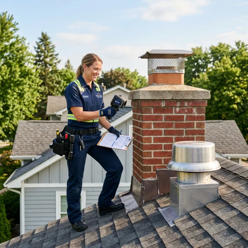 Technician inspecting a Sorrento roof cavity and ductwork for a dead bird